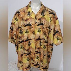 Rima Hawaiian Floral Beach Short Sleeve Shirt Size 3XL